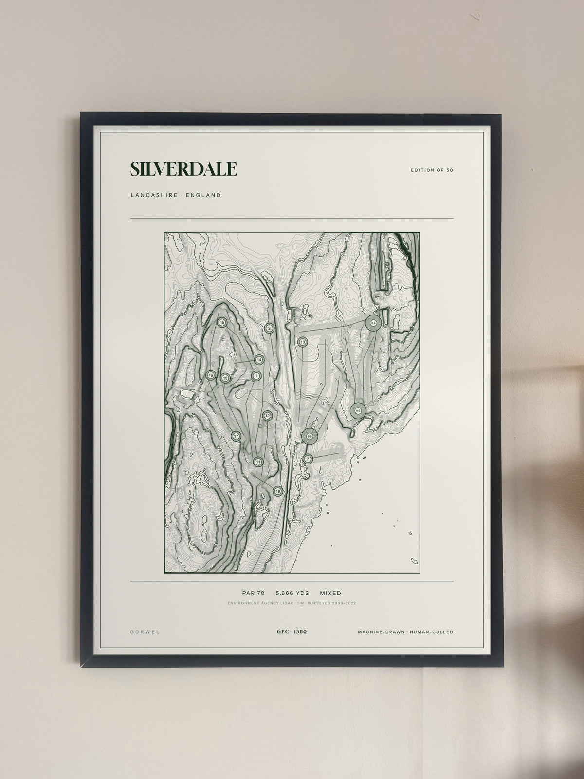 Silverdale, Lancashire print, framed, on a wall