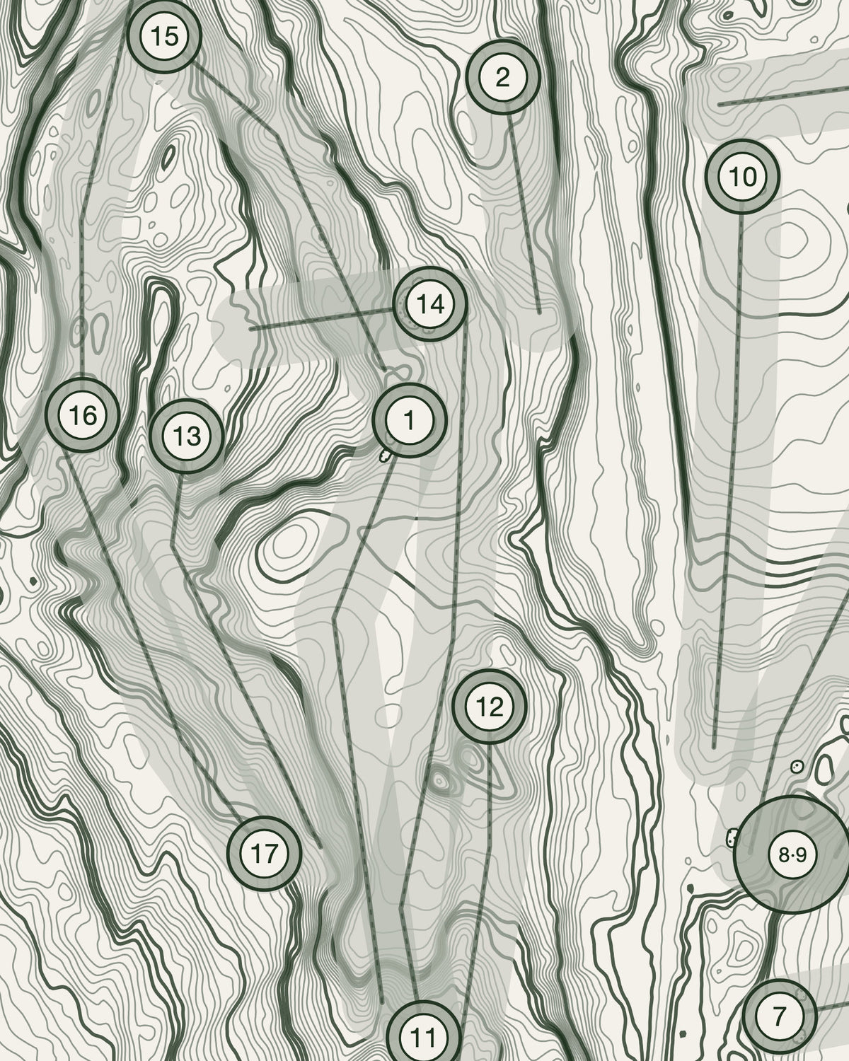 Silverdale, Lancashire print, contour detail