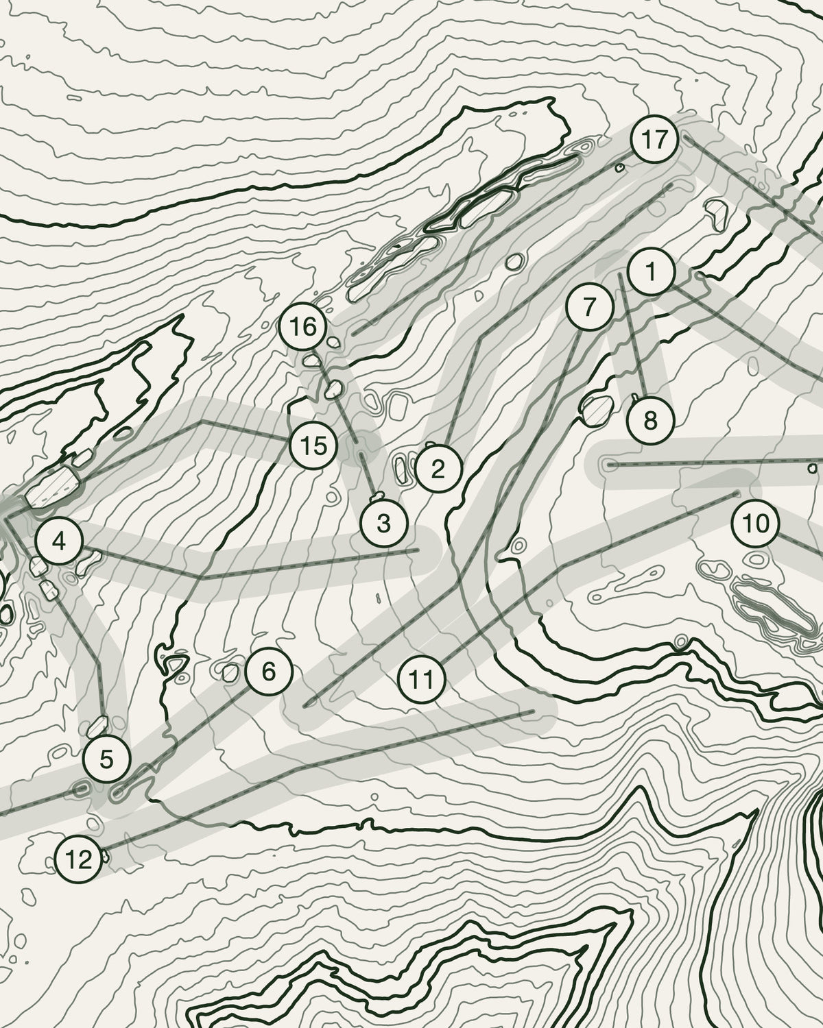 Silverstone, Buckinghamshire print, contour detail