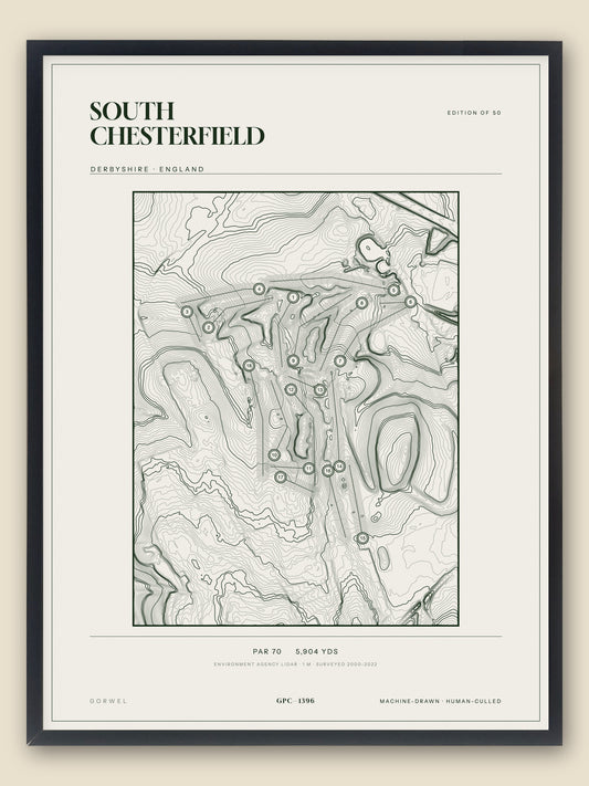 South Chesterfield topographic golf course print — catalogue plate — Gorwel Print Co