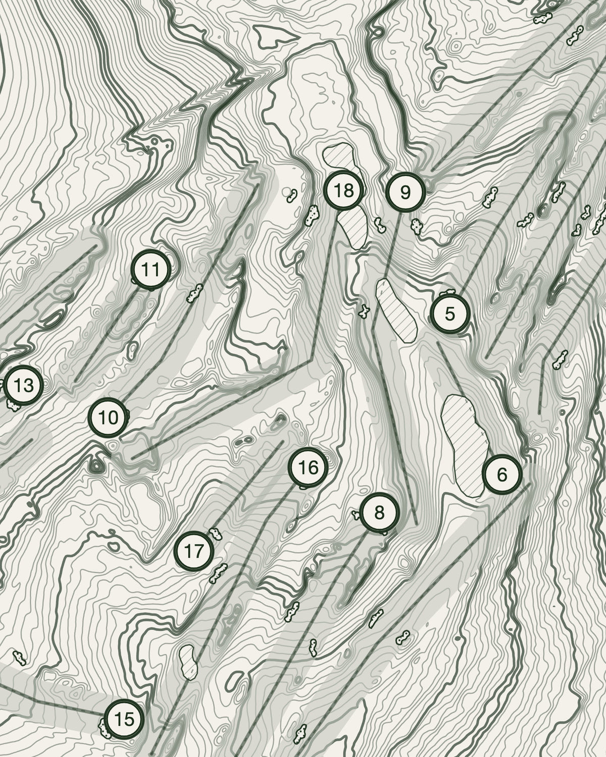 South Winchester, Hampshire print, contour detail