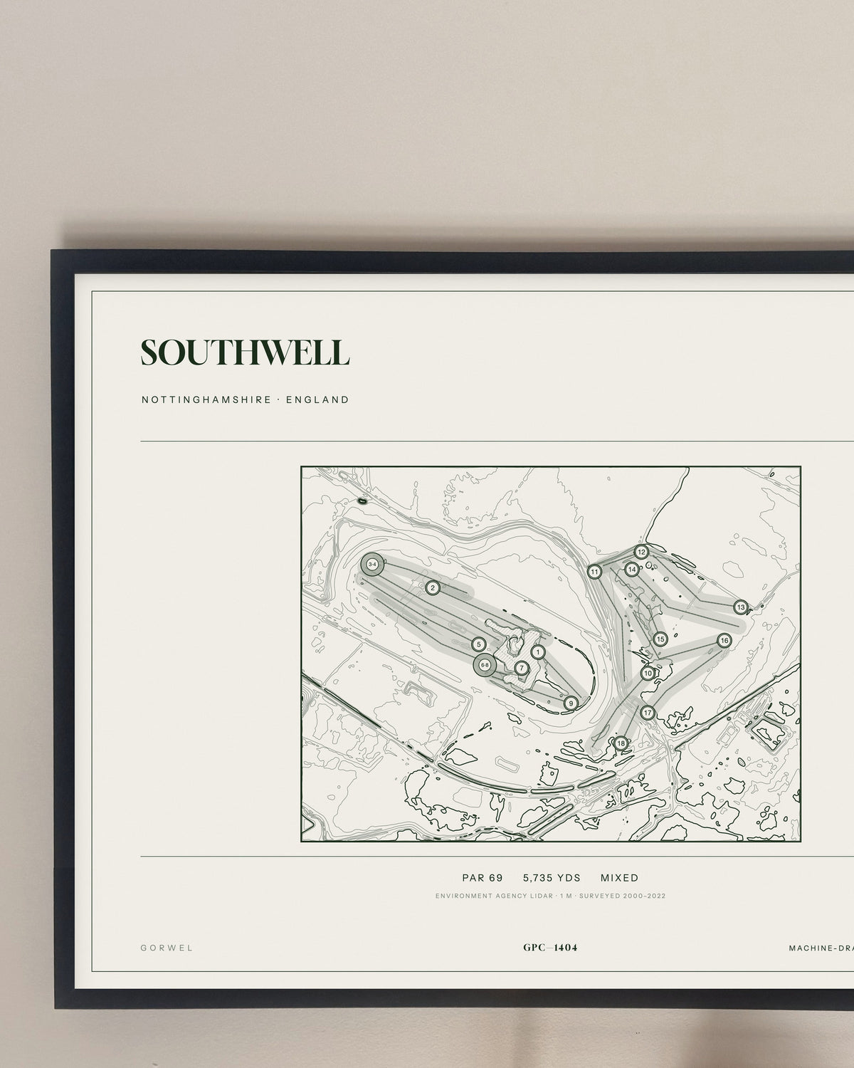 Southwell, Nottinghamshire print, framed, on a wall