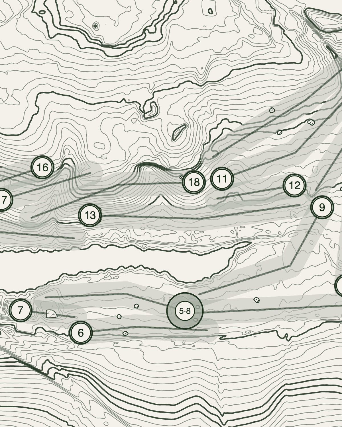 Southwick Park, Hampshire print, contour detail