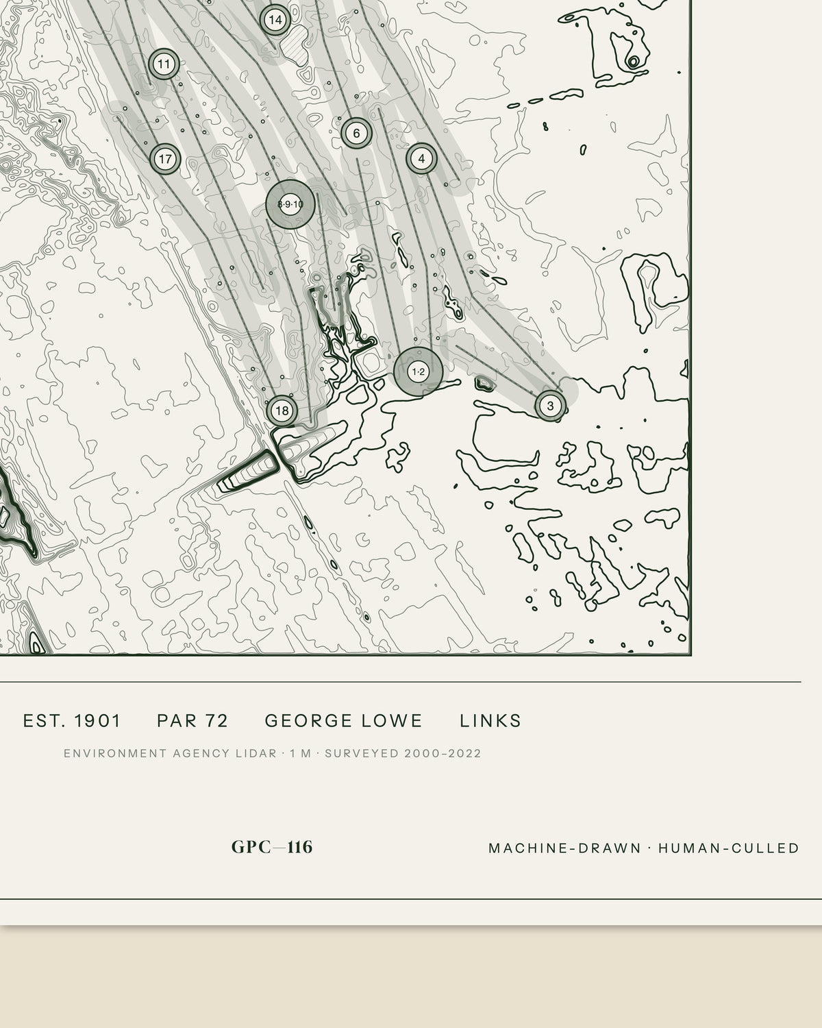 St Annes Old Links, Lancashire print, data strip and edition mark