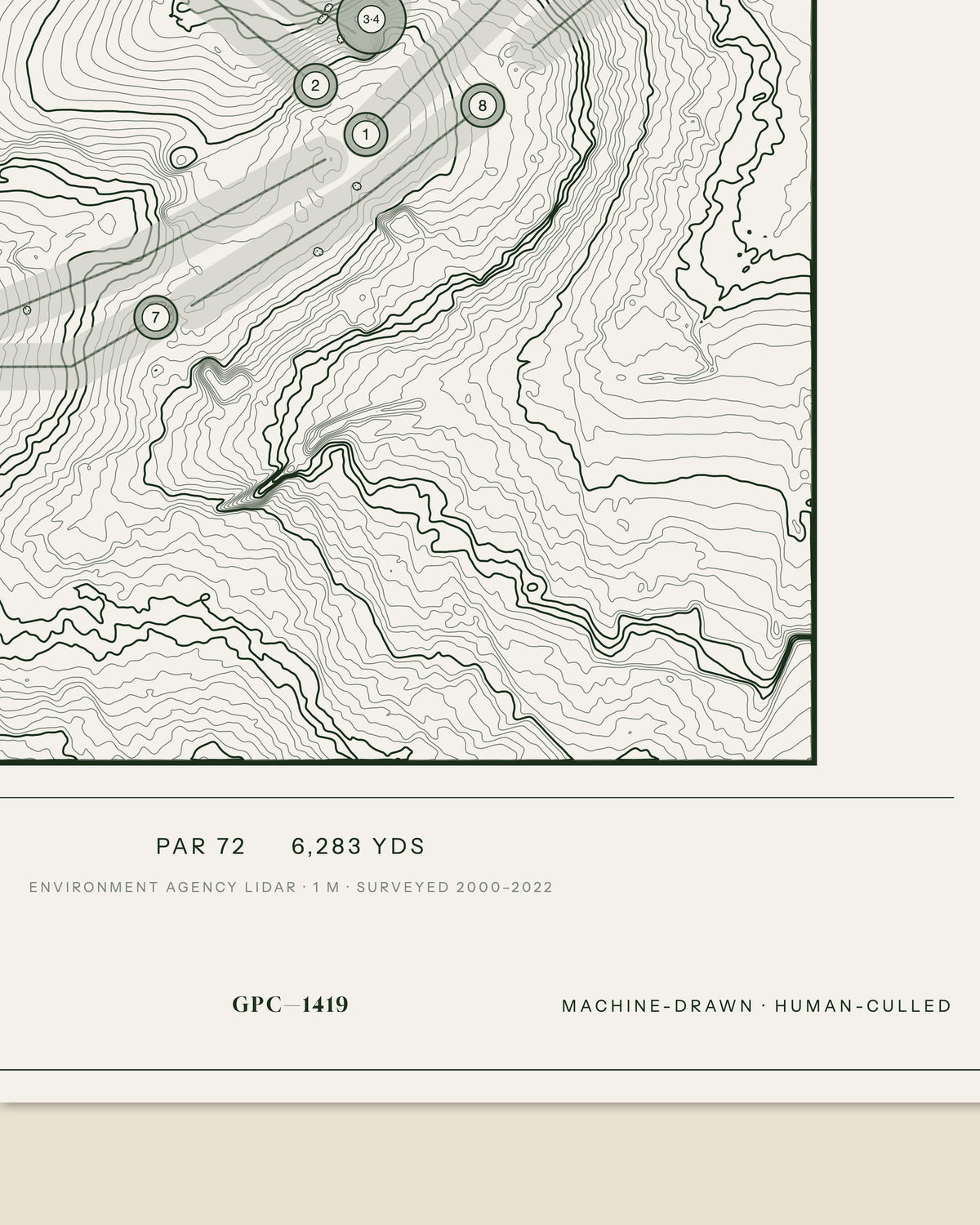 Stafford Castle, Staffordshire print, data strip and edition mark