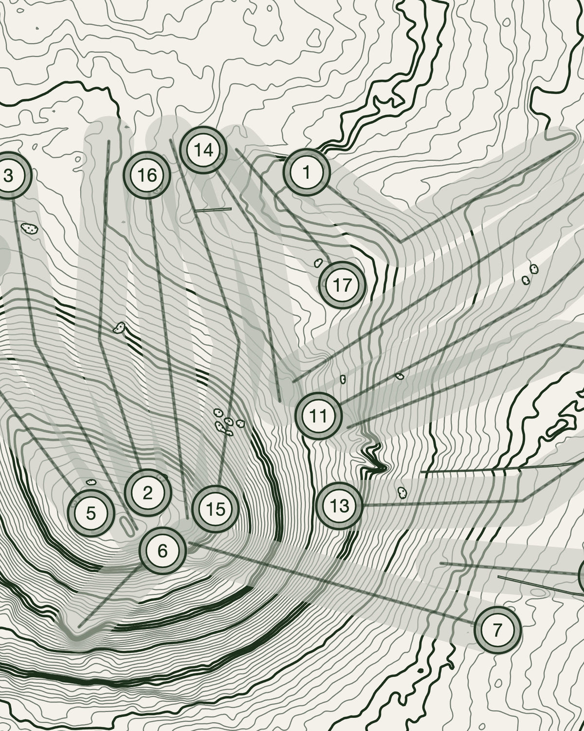 Stanmore, Middlesex print, contour detail
