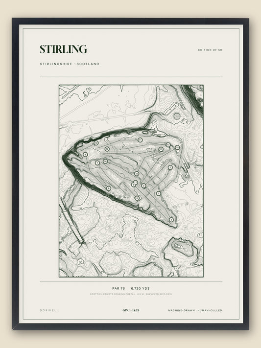 Stirling topographic golf course print — catalogue plate — Gorwel Print Co
