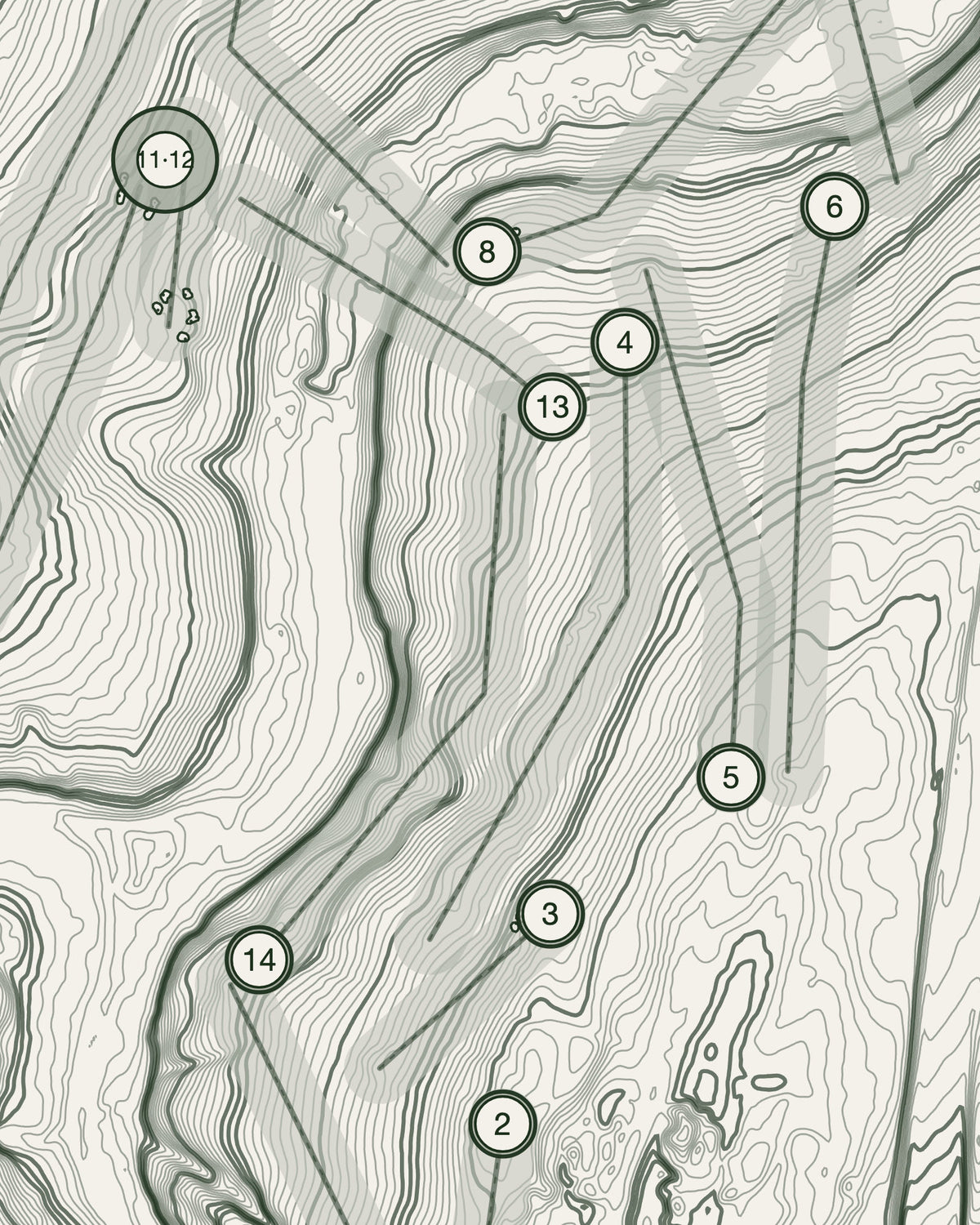 Stoke Rochford, Lincolnshire print, contour detail