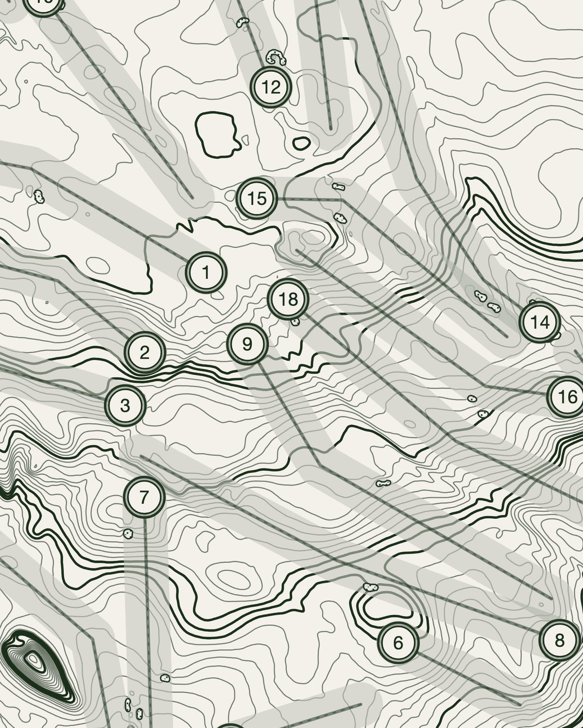 Strathmore, Perthshire print, contour detail