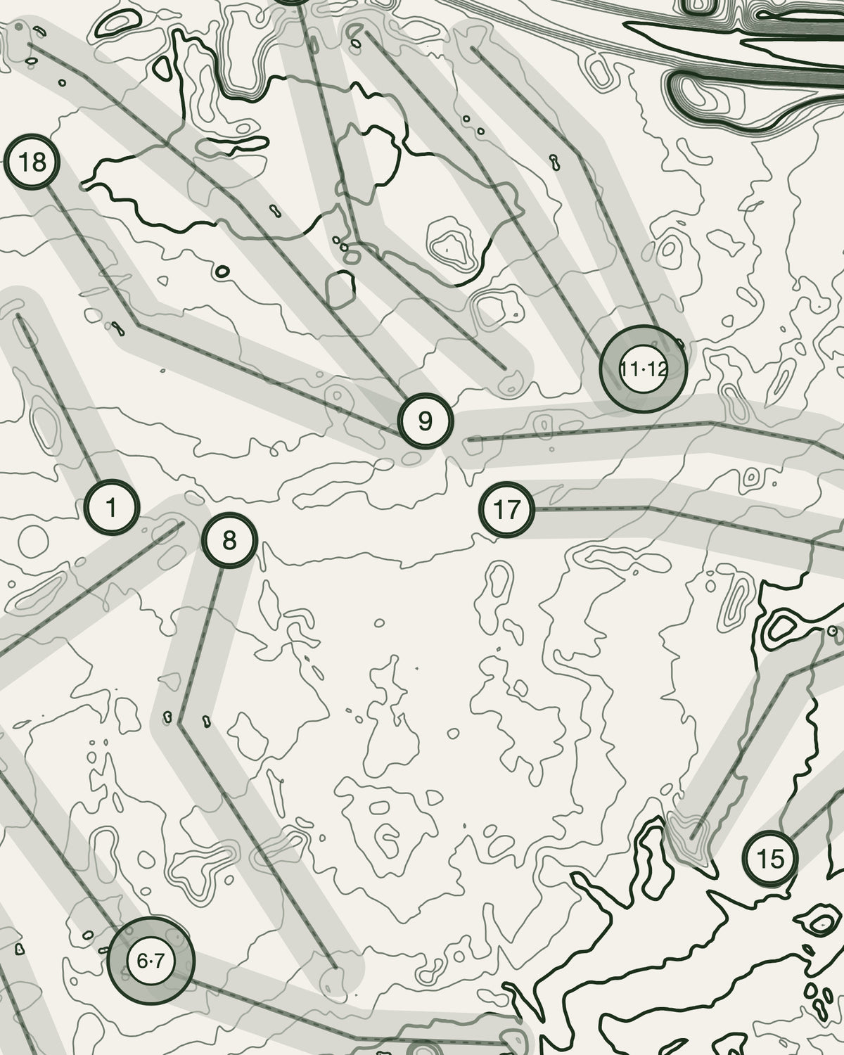 Styal, Cheshire print, contour detail