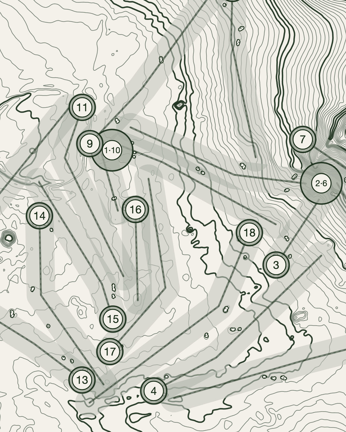 Tadmarton Heath, Oxfordshire print, contour detail