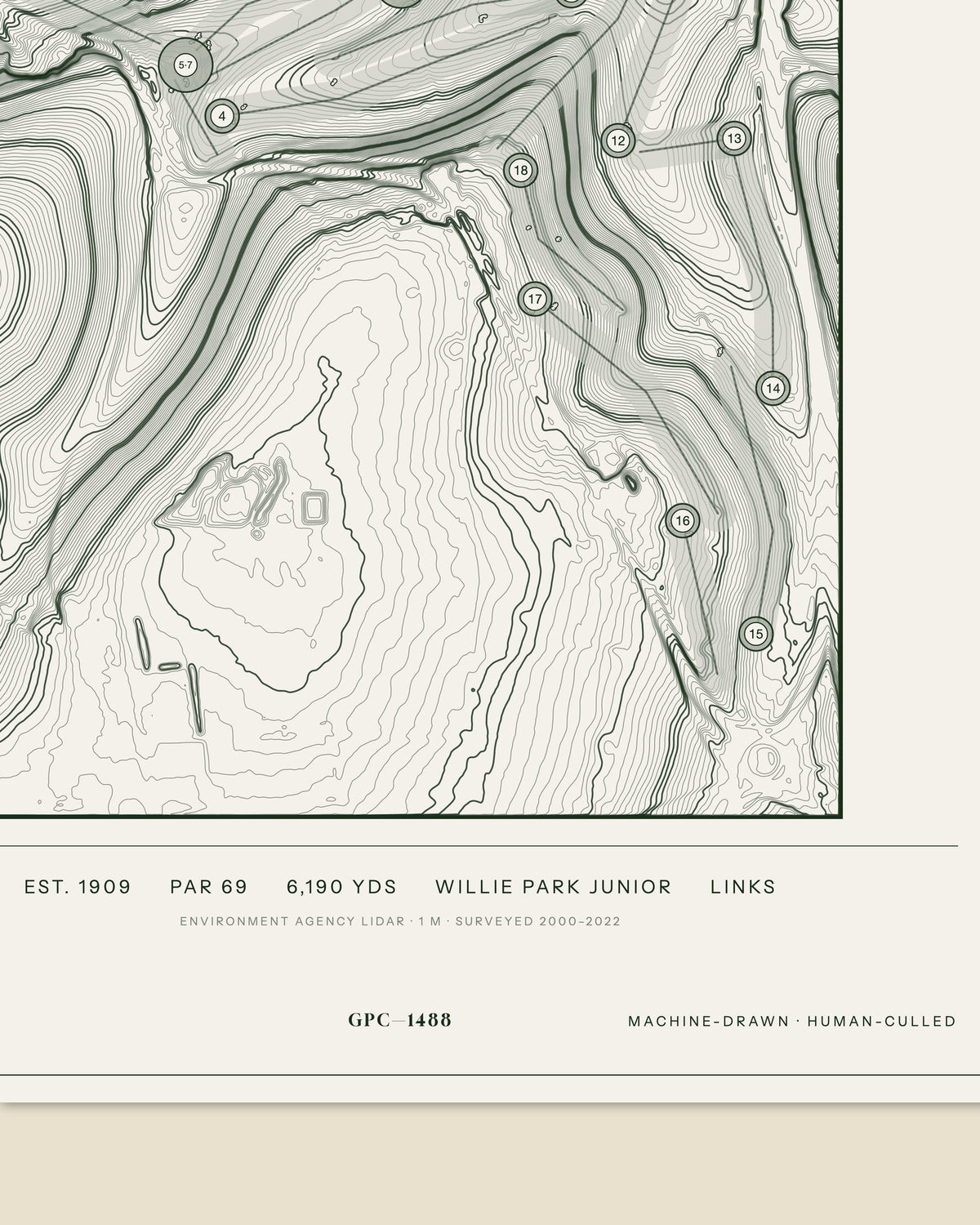 Temple, Berkshire print, data strip and edition mark