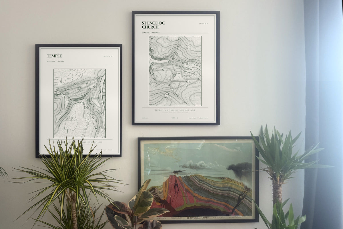 Temple, Berkshire and  prints, framed, gallery wall