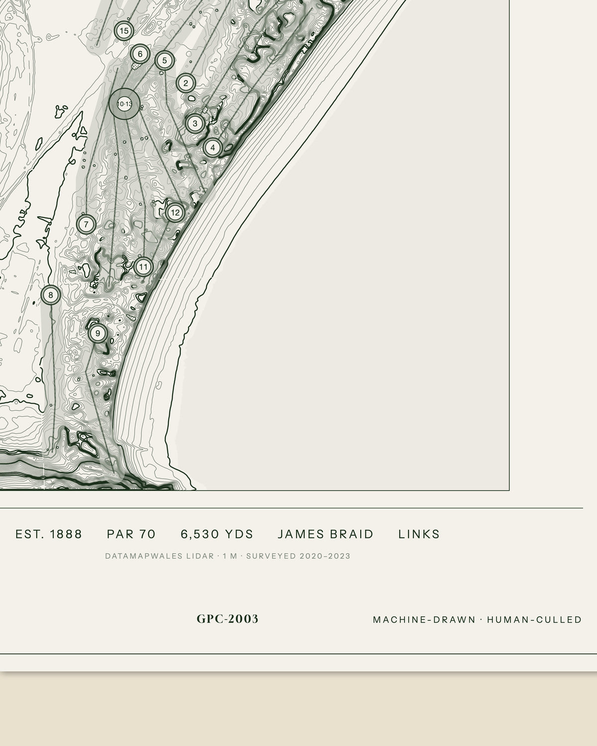 Tenby, Pembrokeshire print, data strip and edition mark