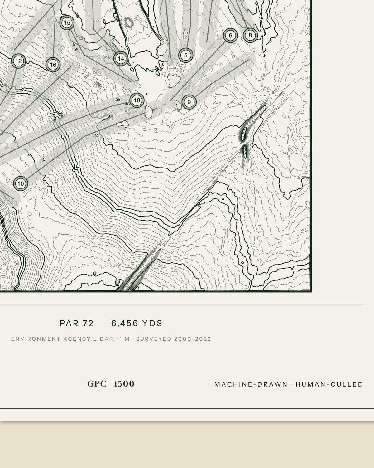 The Drift, Surrey print, data strip and edition mark