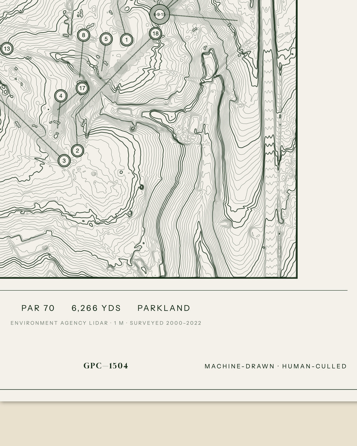 The Hertfordshire Golf & Country Club, Hertfordshire print, data strip and edition mark