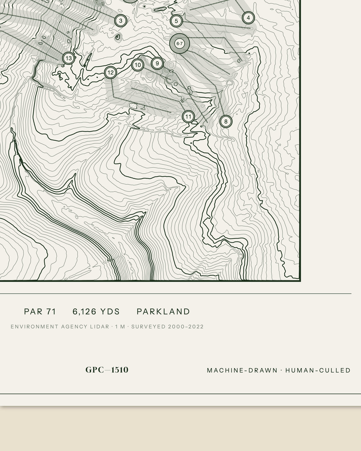 The Manor of Groves, Hertfordshire print, data strip and edition mark