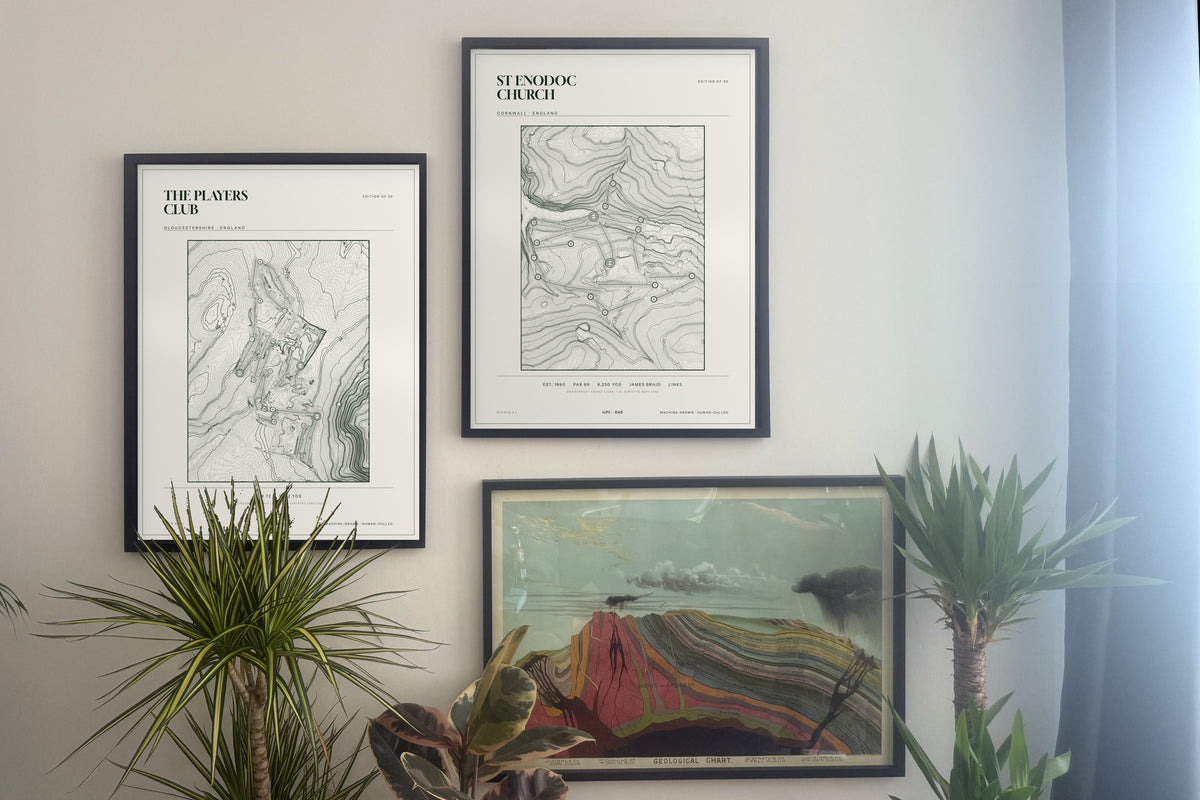 The Players Club, Gloucestershire and  prints, framed, gallery wall
