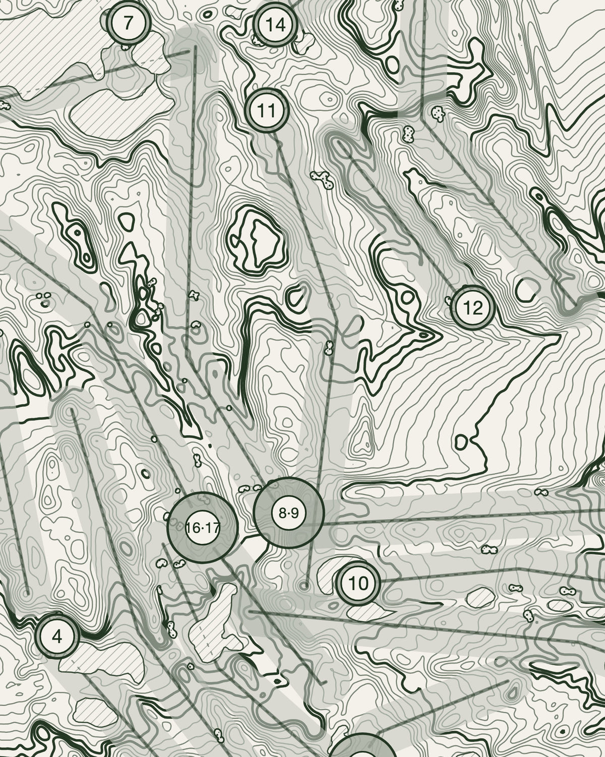 The Shire London, Hertfordshire print, contour detail