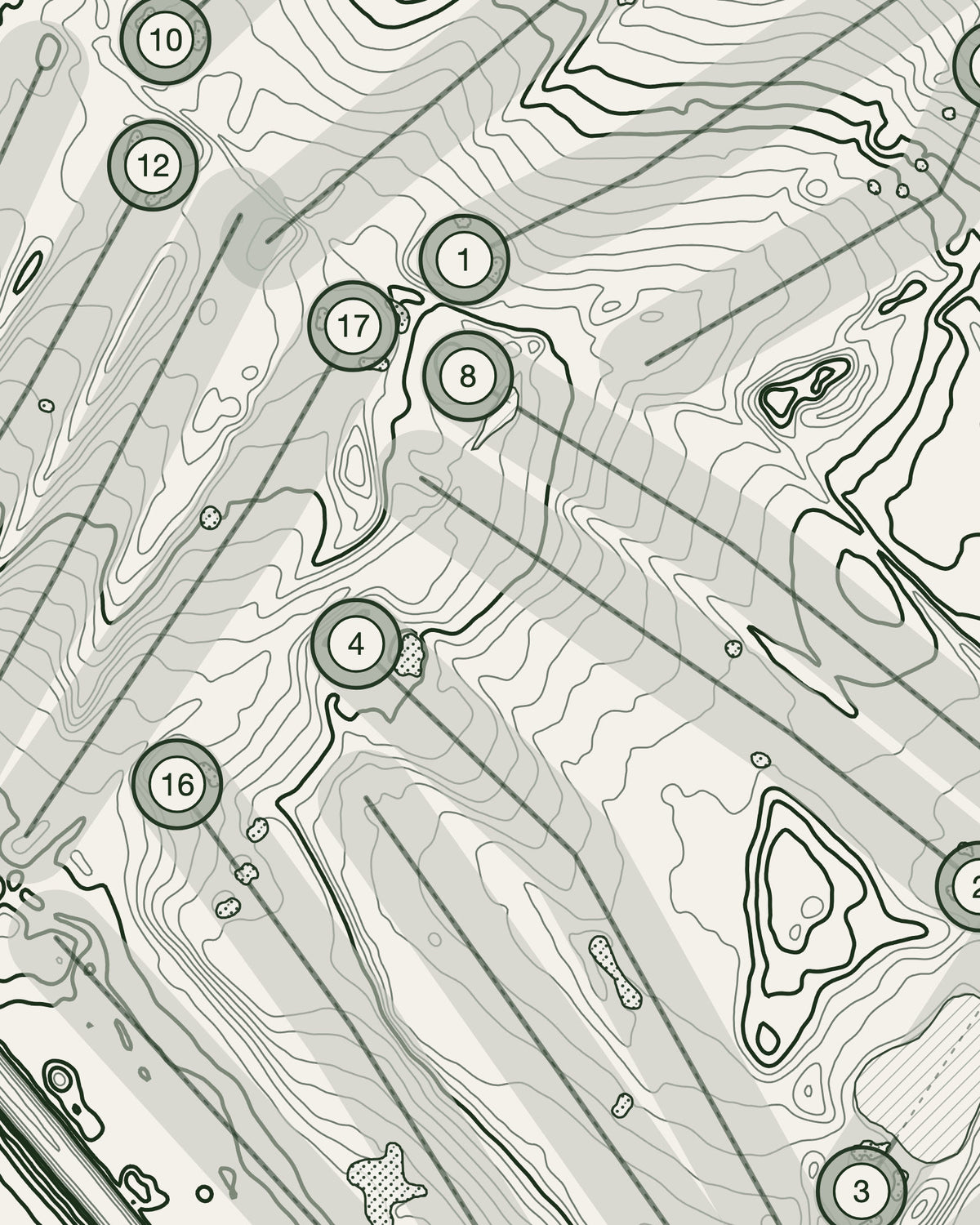 The Wychwood, Oxfordshire print, contour detail