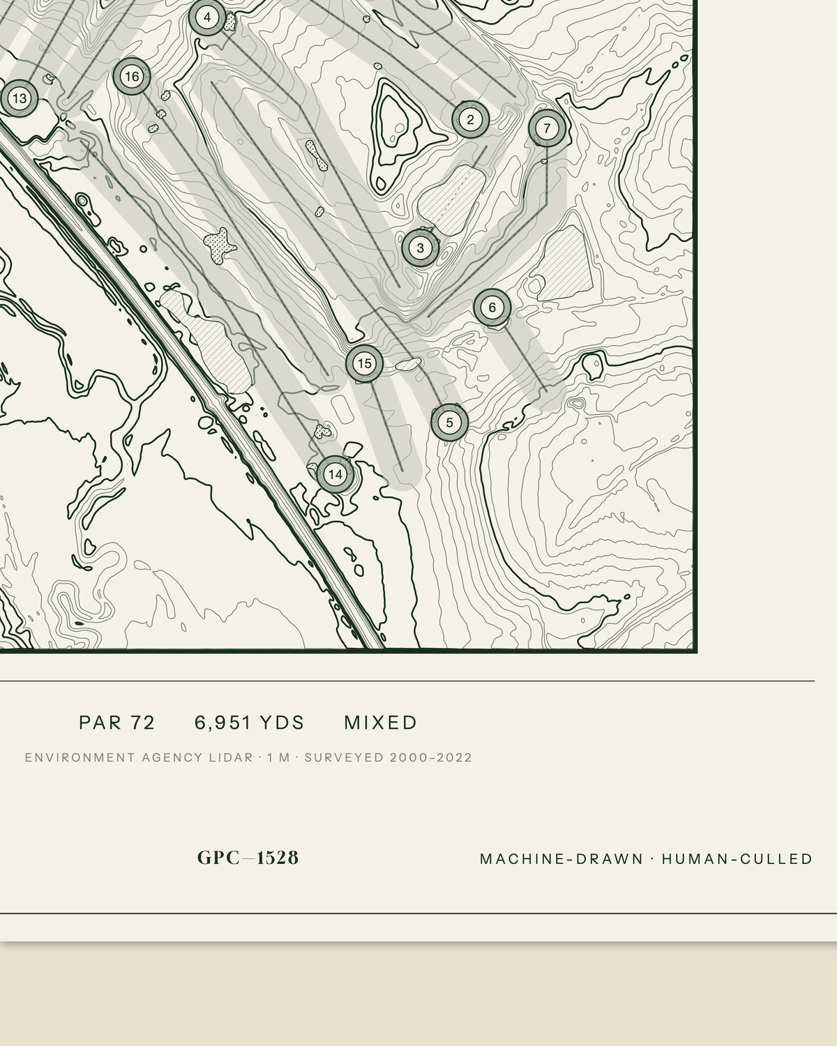 The Wychwood, Oxfordshire print, data strip and edition mark