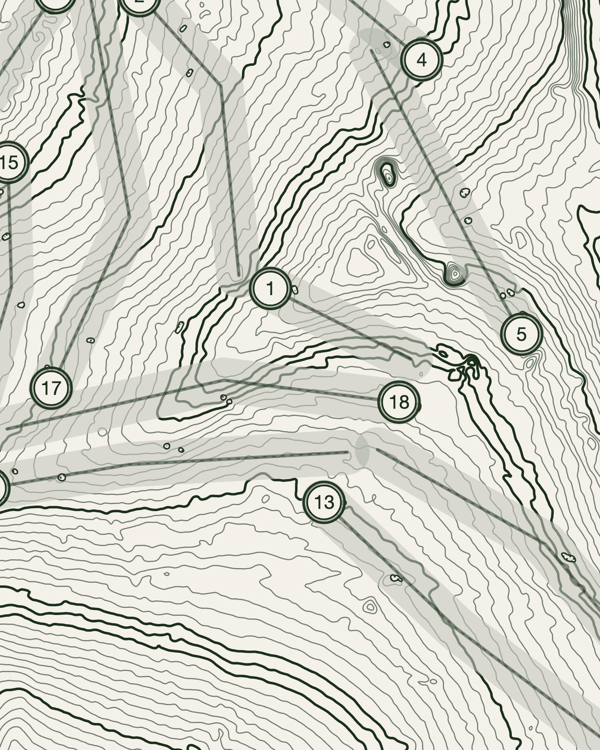 Thetford, Norfolk print, contour detail