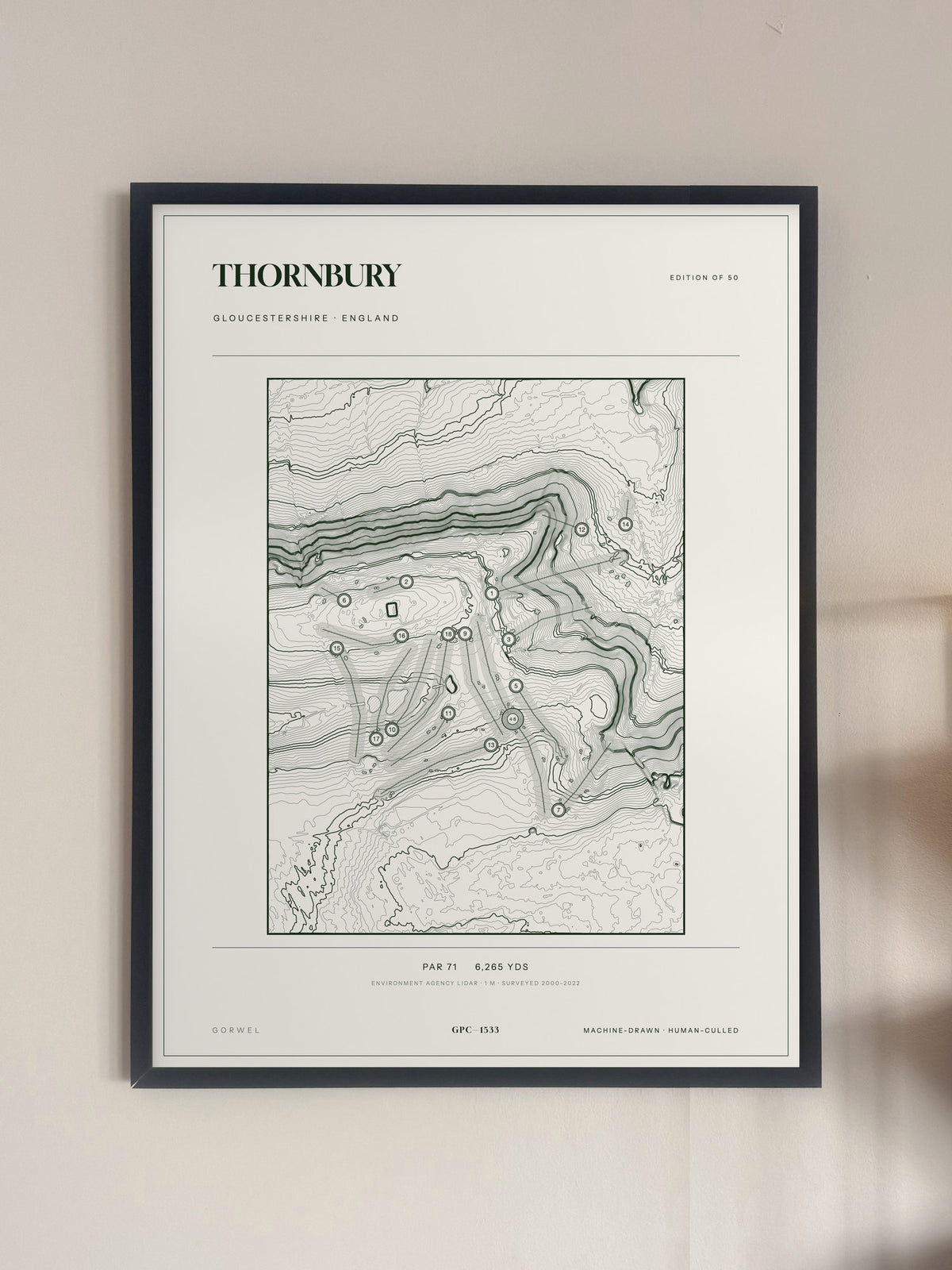 Thornbury, Gloucestershire print, framed, on a wall