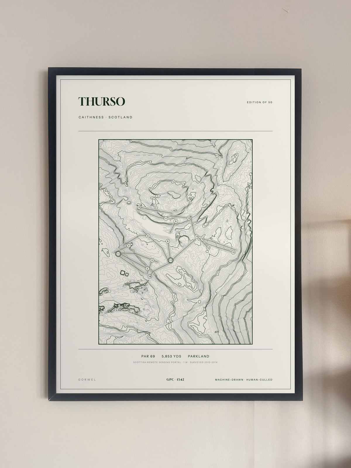 Thurso, Caithness print, framed, on a wall