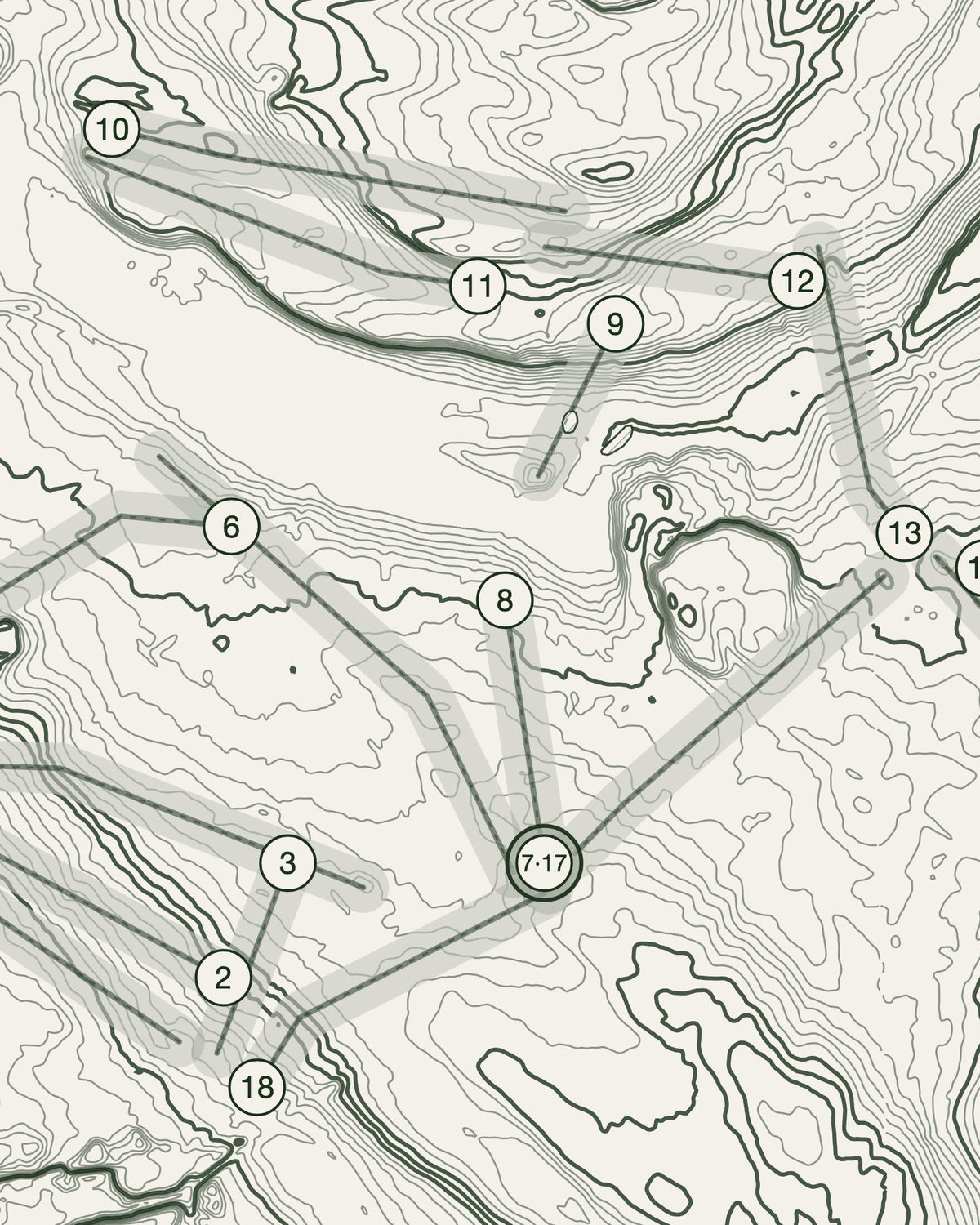 Thurso, Caithness print, contour detail