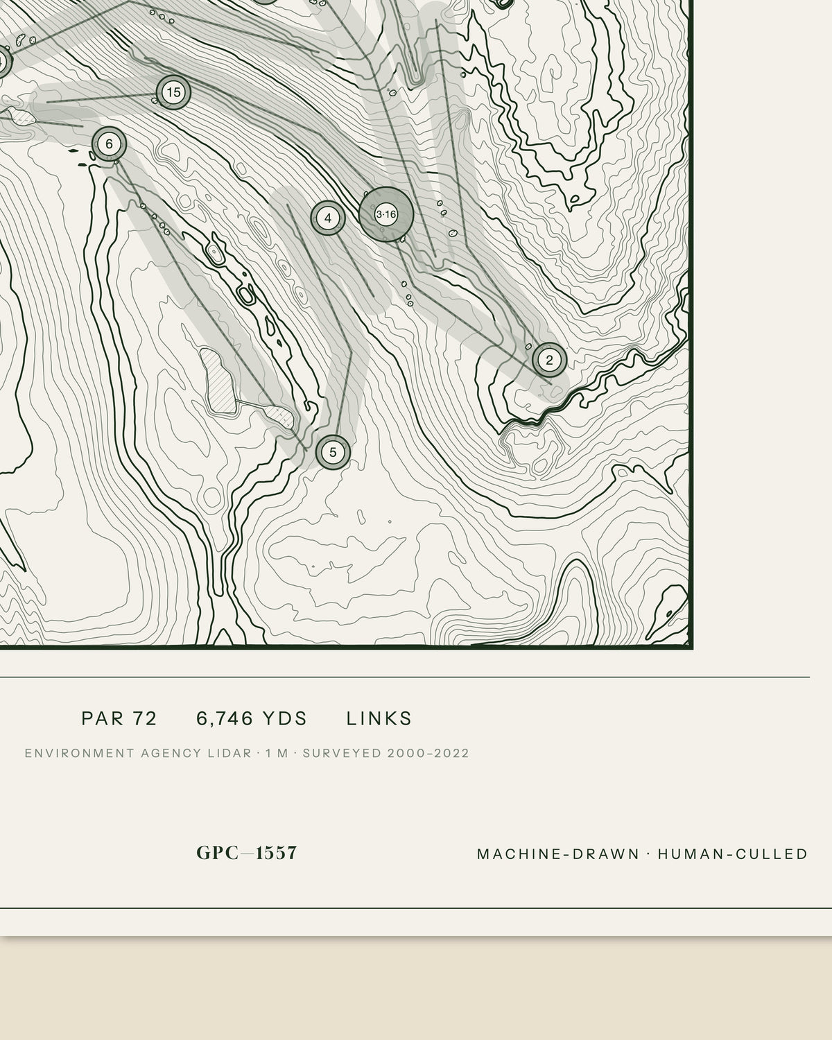 Trentham, Staffordshire print, data strip and edition mark