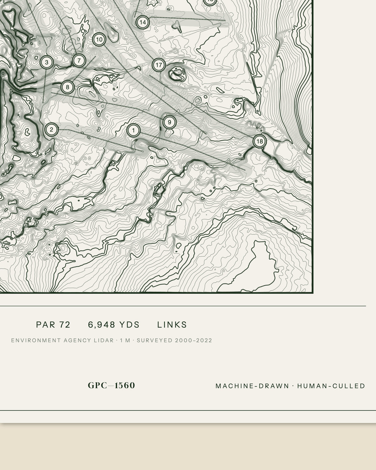 Trevose Golf & Country Club, Cornwall print, data strip and edition mark