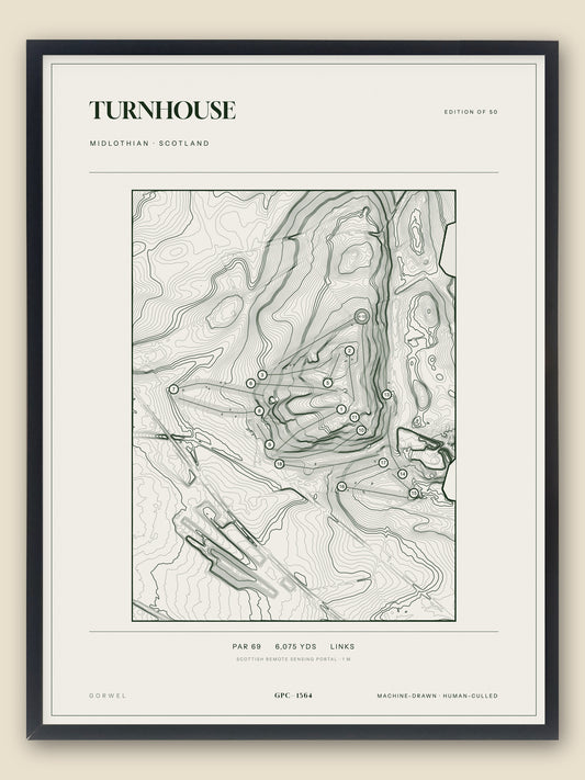 Turnhouse topographic golf course print — catalogue plate — Gorwel Print Co