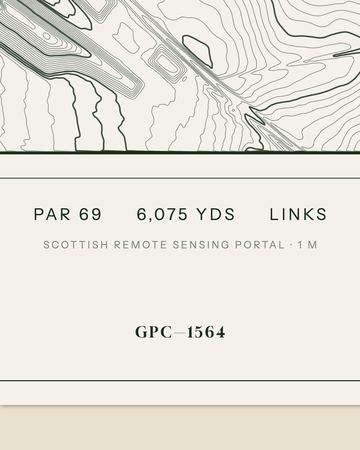 Turnhouse topographic golf course print — data strip and edition mark — Gorwel Print Co