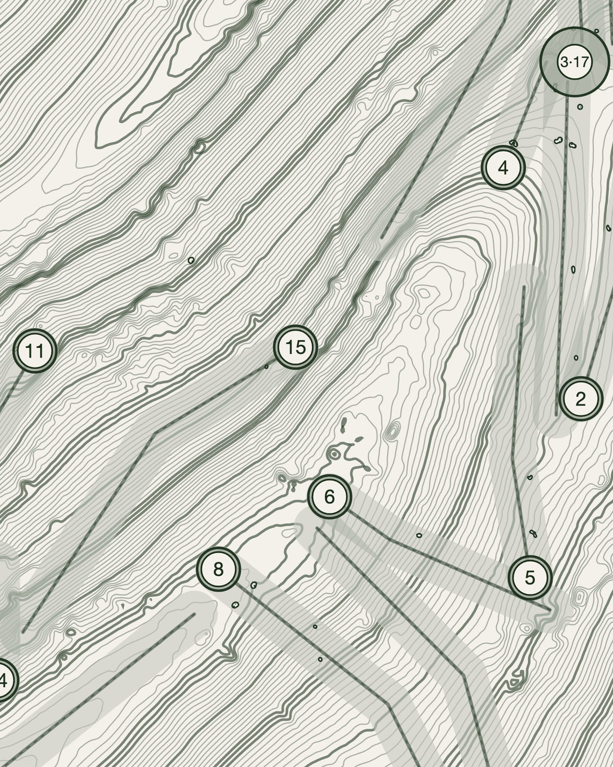 Walmer and Kingsdown, Kent print, contour detail