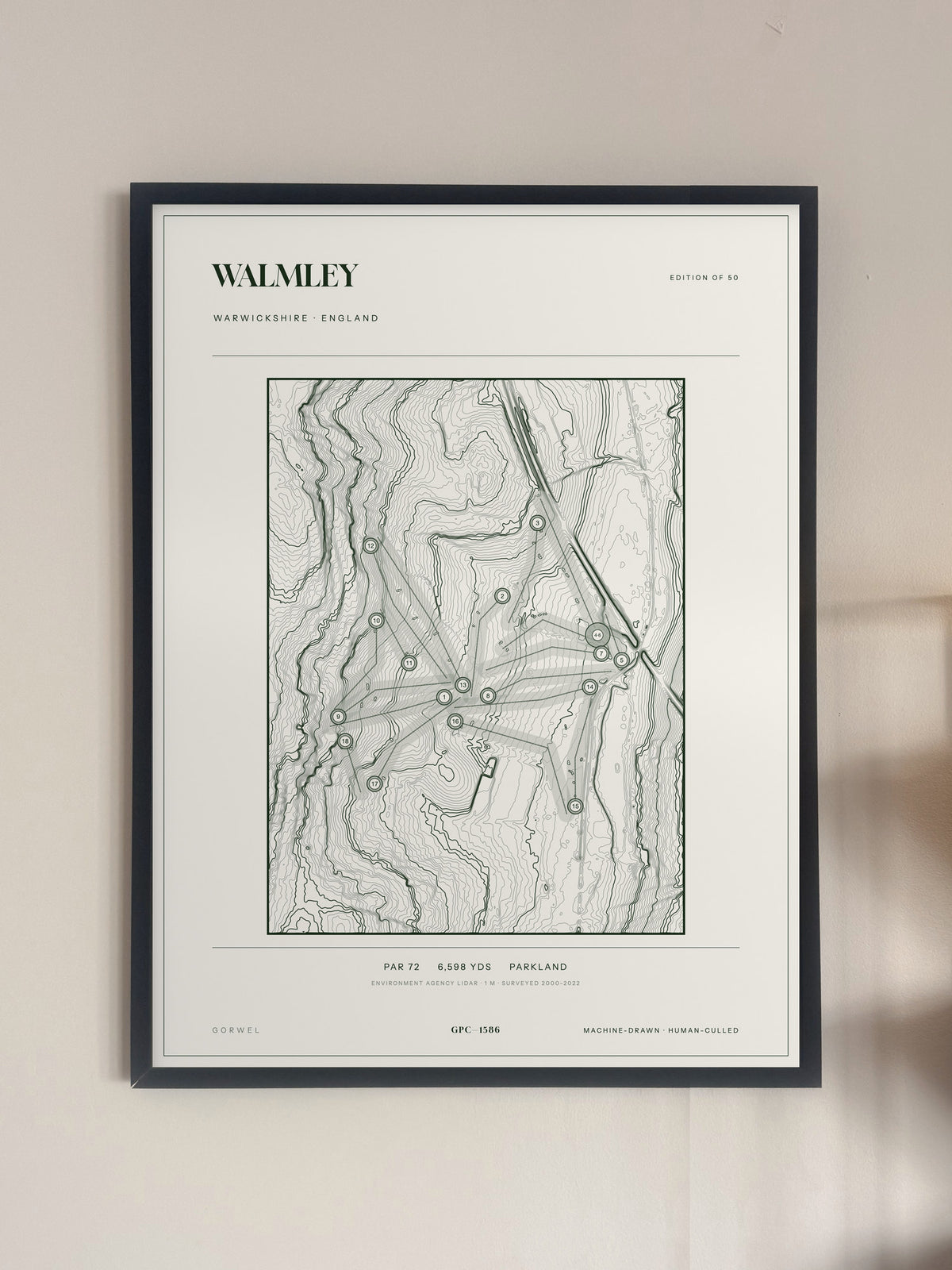 Walmley, Warwickshire print, framed, on a wall