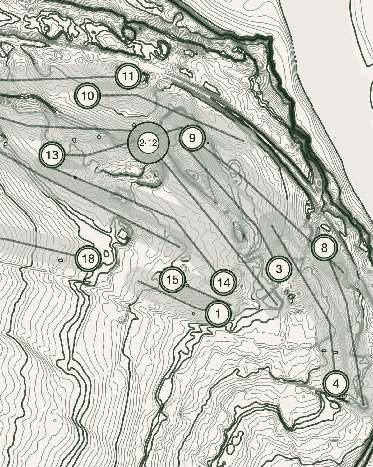 West Cornwall, Cornwall print, contour detail