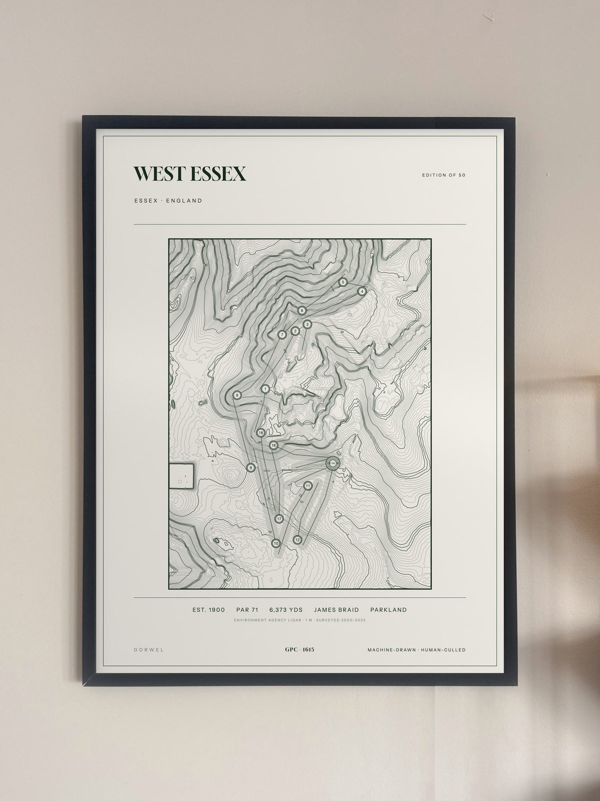 West Essex, Essex print, framed, on a wall
