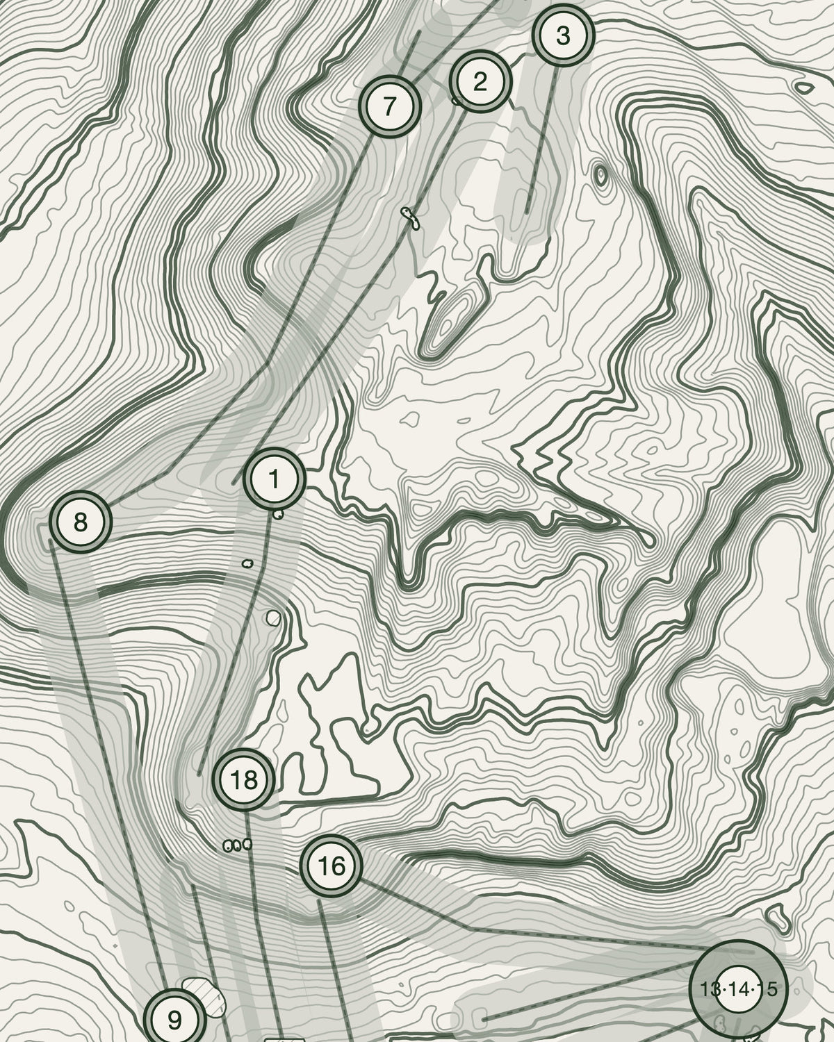 West Essex, Essex print, contour detail