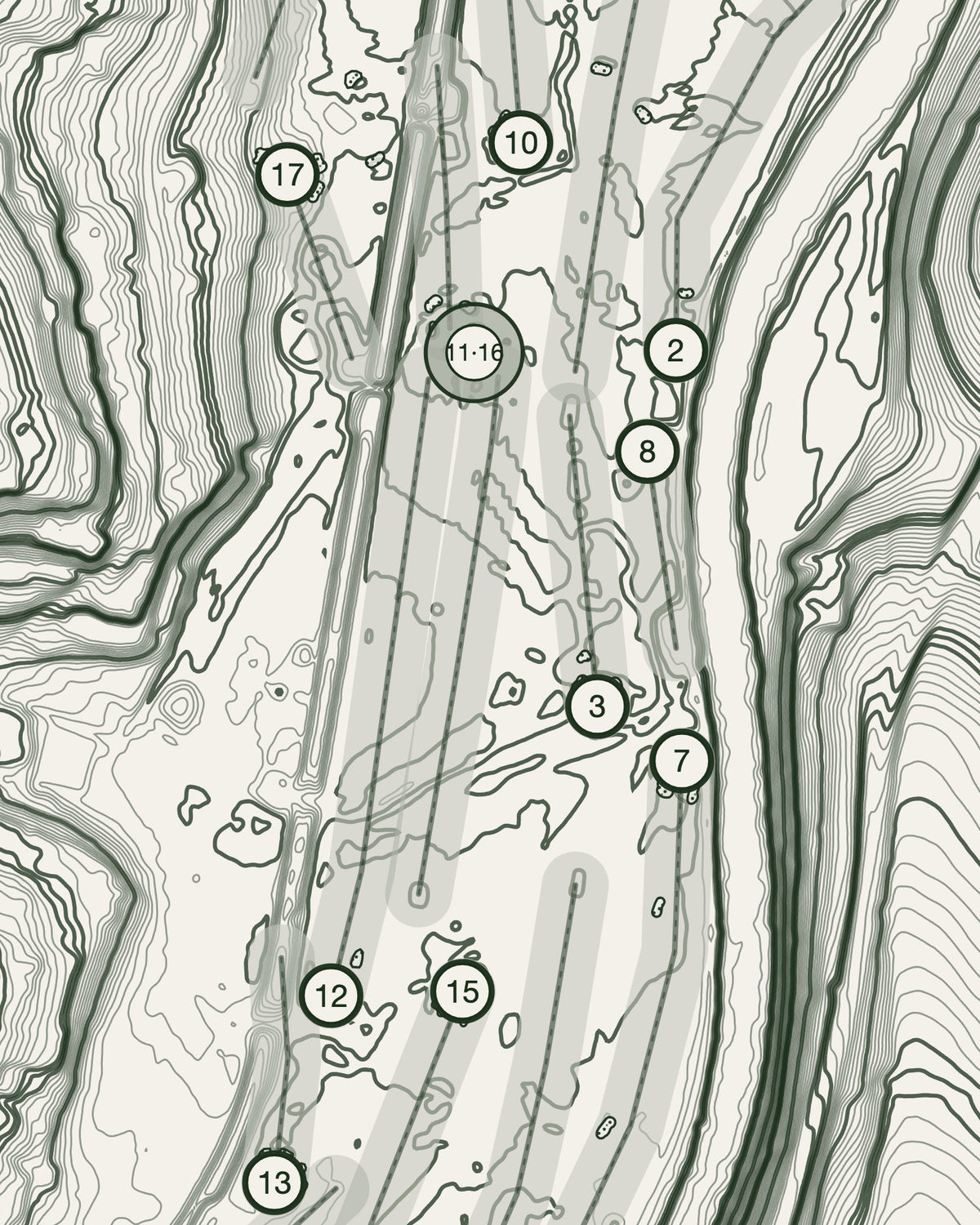 Wetherby, Yorkshire print, contour detail