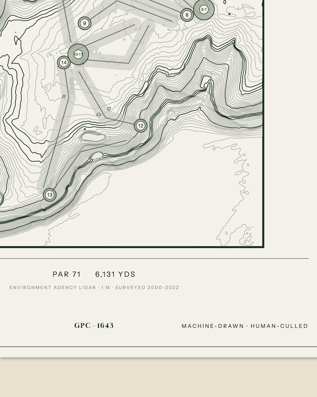 Whitefields, Warwickshire print, data strip and edition mark