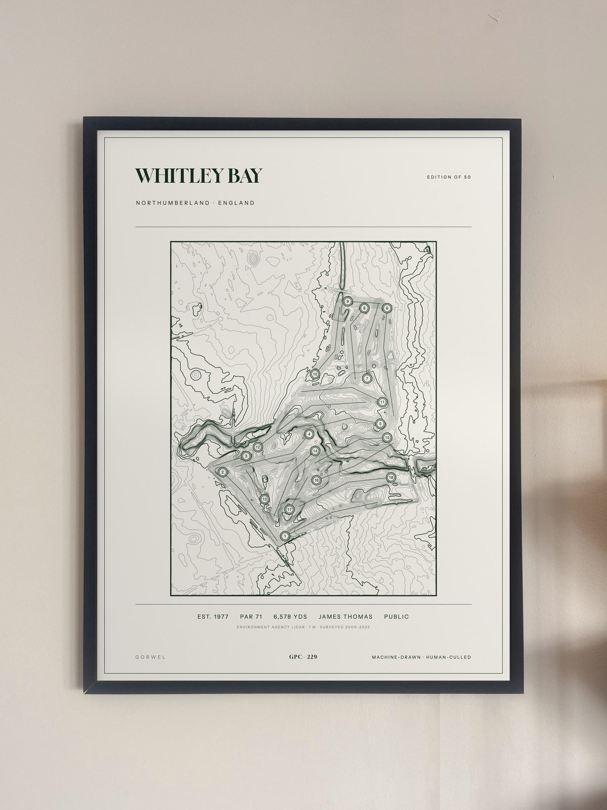 Whitley Bay, Northumberland print, framed, on a wall