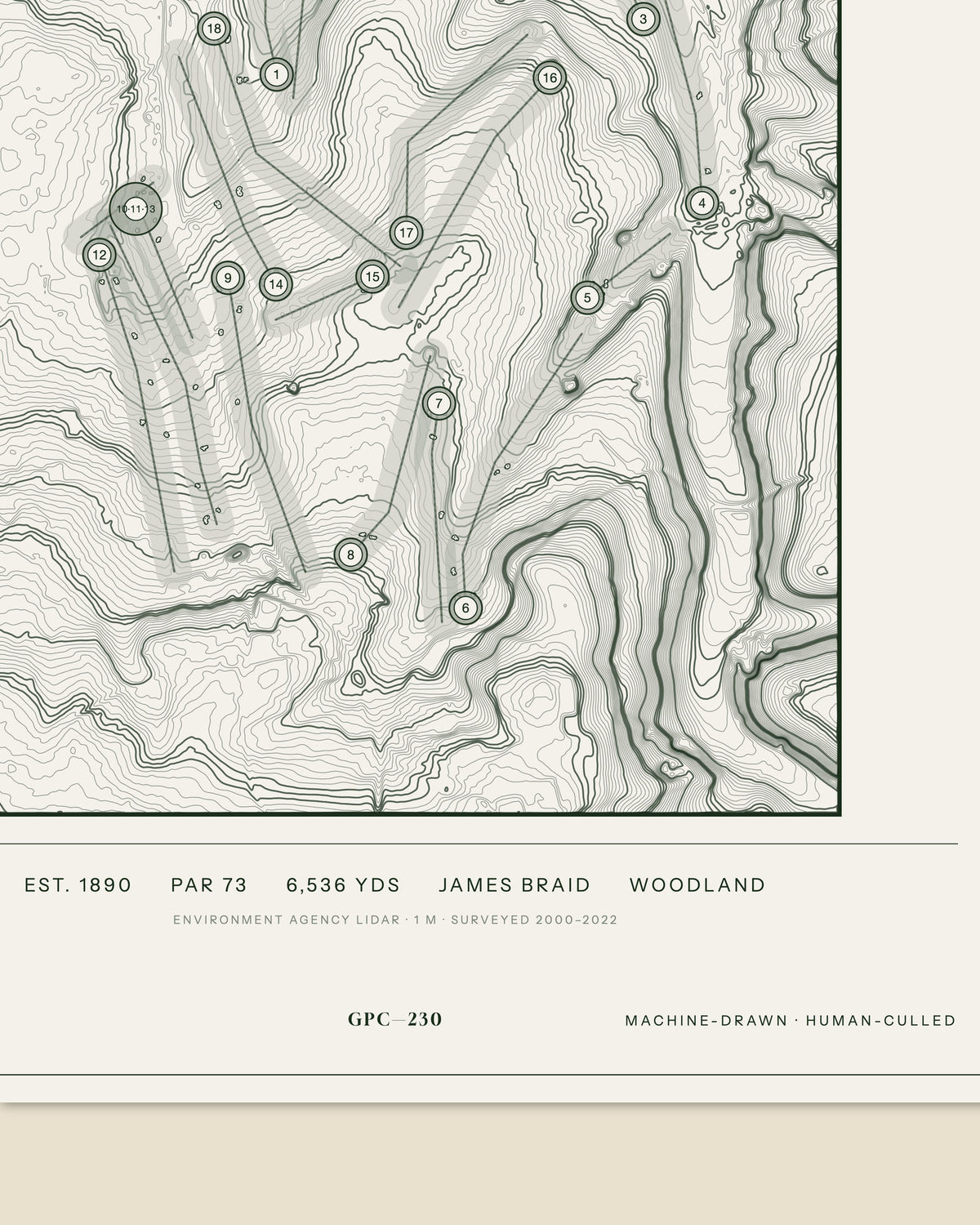 Wildernesse Club, Kent print, data strip and edition mark