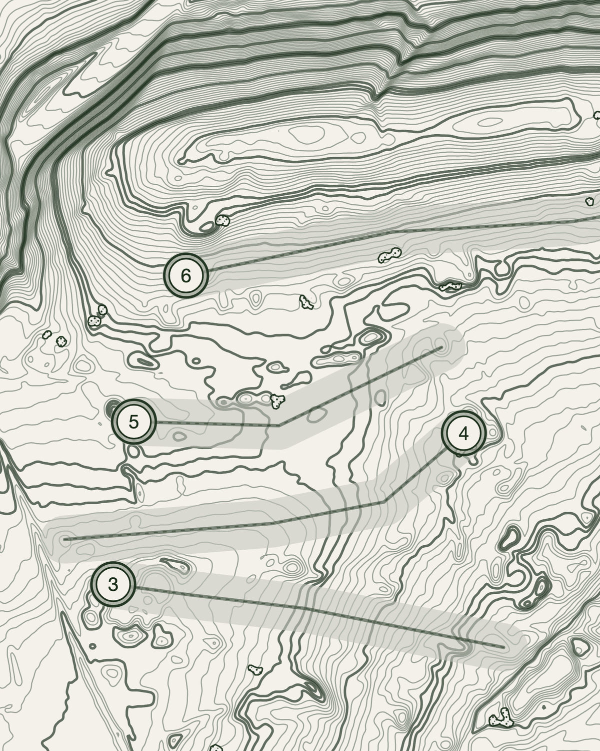 Woodspring Golf & Country Club, Somerset print, contour detail